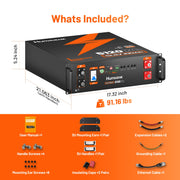 Humsienk 48V 100Ah 3U Server Rack LiFePO4 Battery | 3A Active Balancing & CAN/RS485/RS232 Protocols