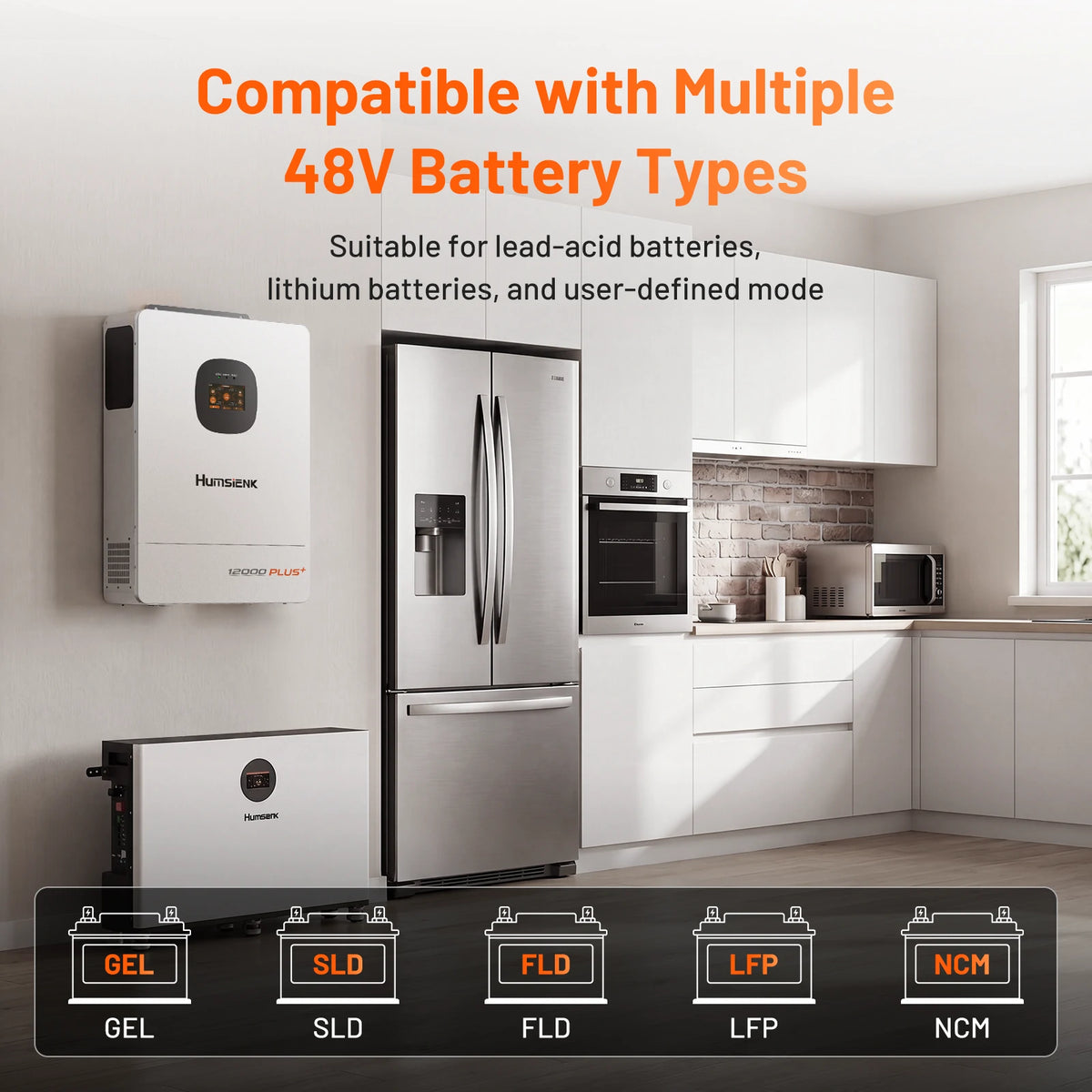 Humsienk 48V 12kW 3-in-1 Hybrid Inverter | Dual MPPT, 10ms UPS, 6-Unit Parallel