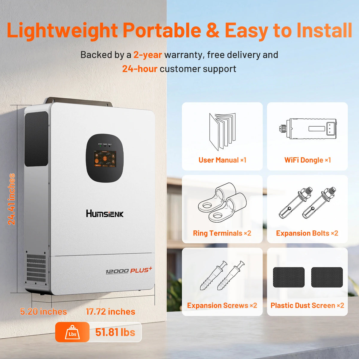 Humsienk 48V 12kW Solar Inverter Bundle
