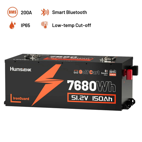 [⚡Black Friday Offer] 48V(51.2V) 150Ah Golf Cart Bluetooth LiFePO4 Battery with 200A BMS