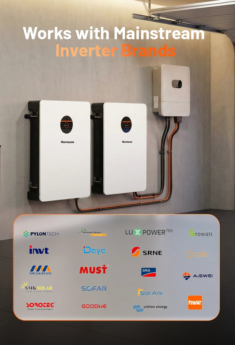 Humsienk_48V_300Ah_Wall_Mounted_LiFePO4_Battery_Mainstream_Inverters_Mobile