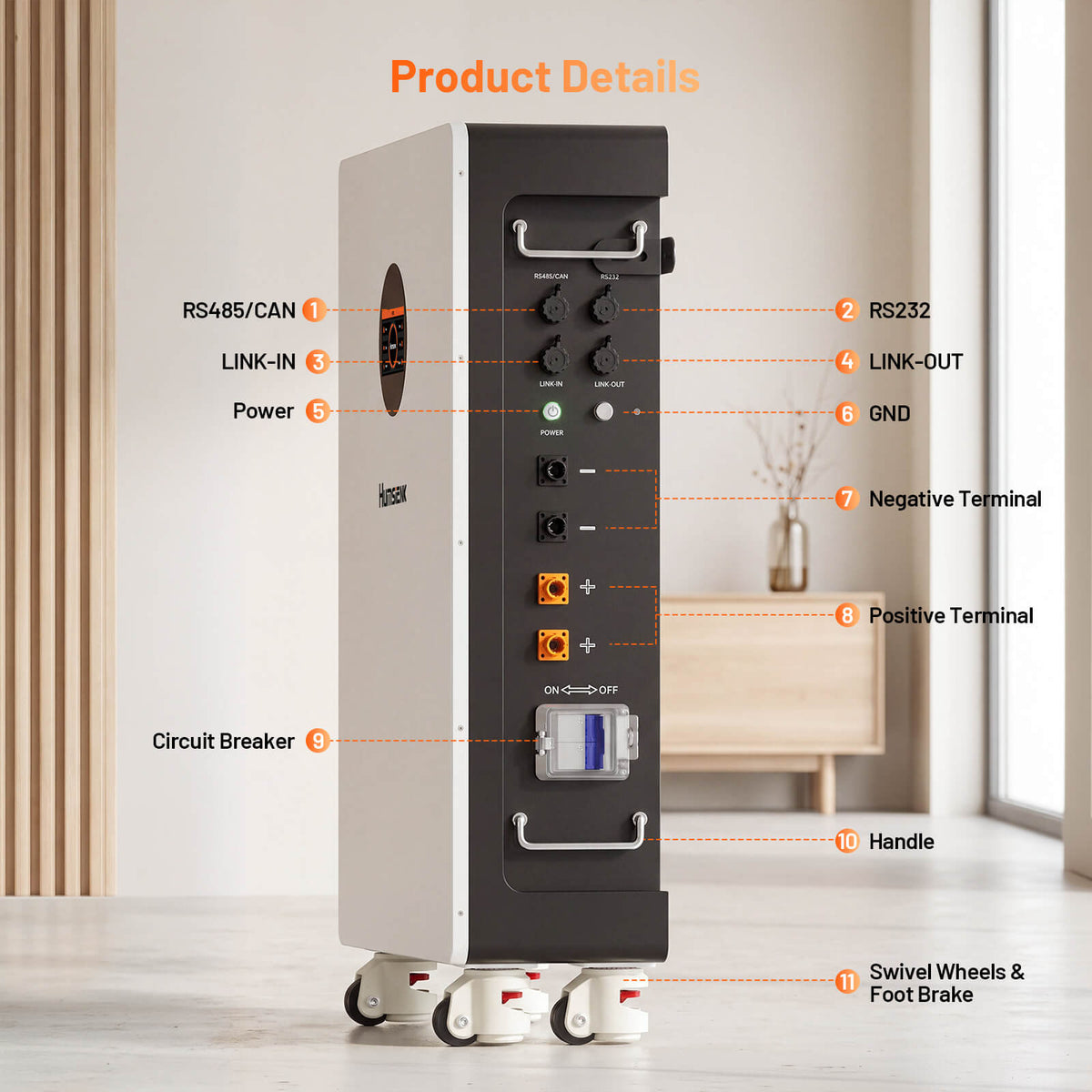 Humsienk 48V 314Ah Floor-standing Bluetooth LiFePO4 Battery 2 Pack 32.15kWh Bundle