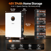Humsienk 48V 314Ah Floor-standing Bluetooth LiFePO4 Battery with Active Balancing & LCD Touchscreen