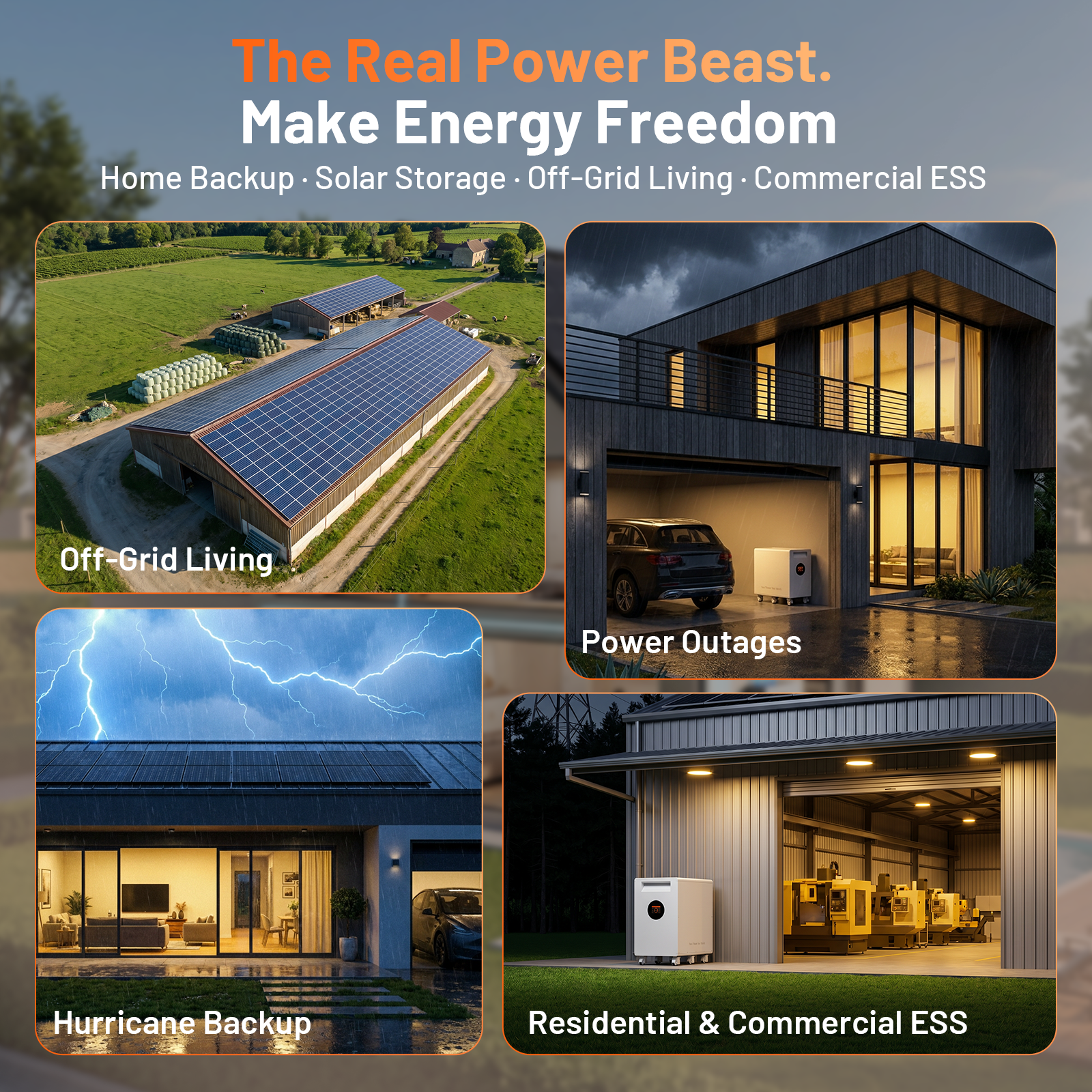 Humsienk 48V 628Ah whole home battery power beast for home backup solar storage off-grid living and commercial ESS