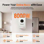 Humsienk 48V 8kW Hybrid Inverter | 120/240V Split-Phase, 10ms UPS, Dual MPPT