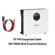 Humsienk 48V 100Ah wall-mounted battery with EF PPS expansion cable on a white background