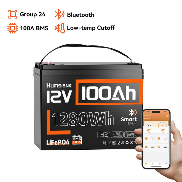 電池、バッテリー、充電器 HumsiENK 12V 100Ah LiFePO4 リン酸鉄