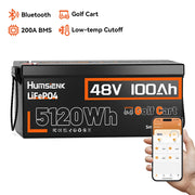 Humsienk GEN2 48V 100Ah Golf Cart Bluetooth LiFePO4 Battery