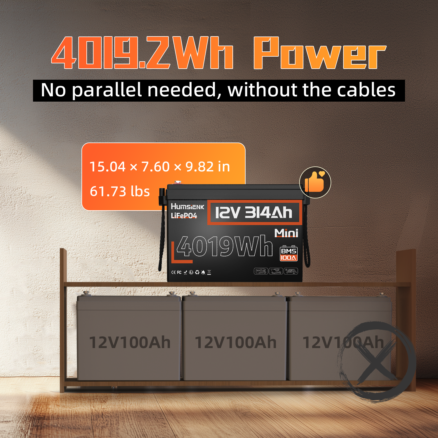 [Awaiting upgrade to 200A BMS] 12V 314Ah Mini LiFePO4 Battery with 100A BMS